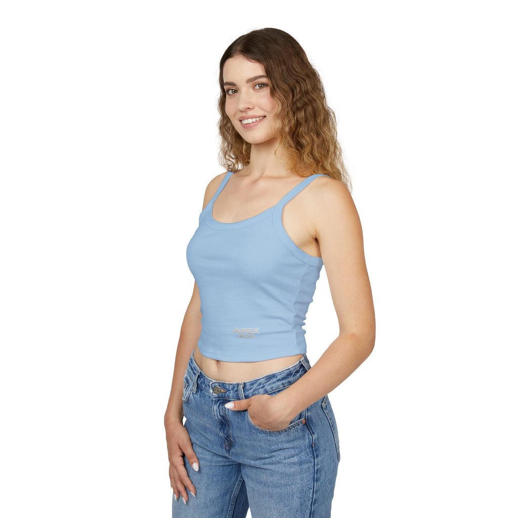 Apex Iron Crop Tank Top — Women's Fitness & Gym Spaghetti Strap Tank