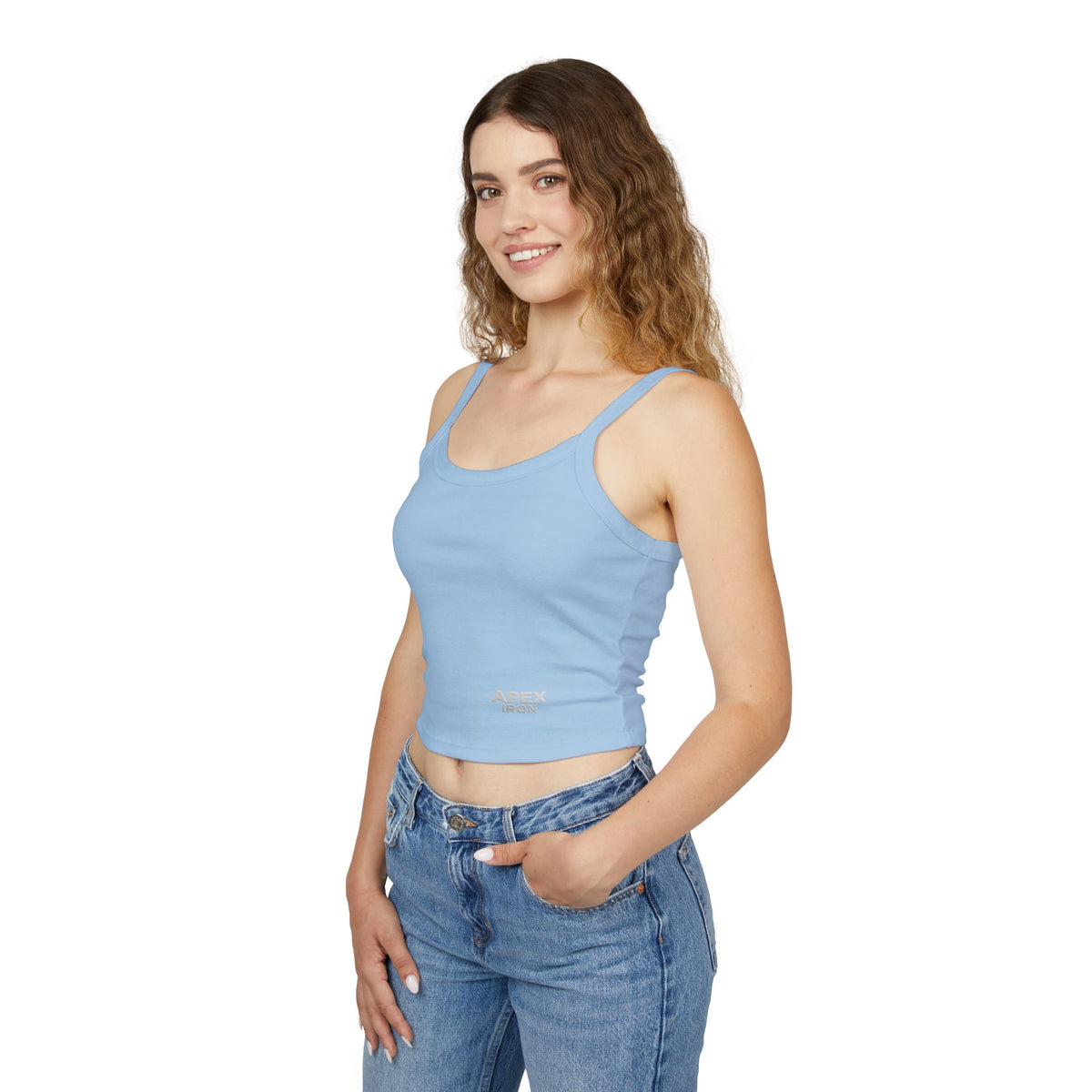 Apex Iron Crop Tank Top — Women's Fitness & Gym Spaghetti Strap Tank