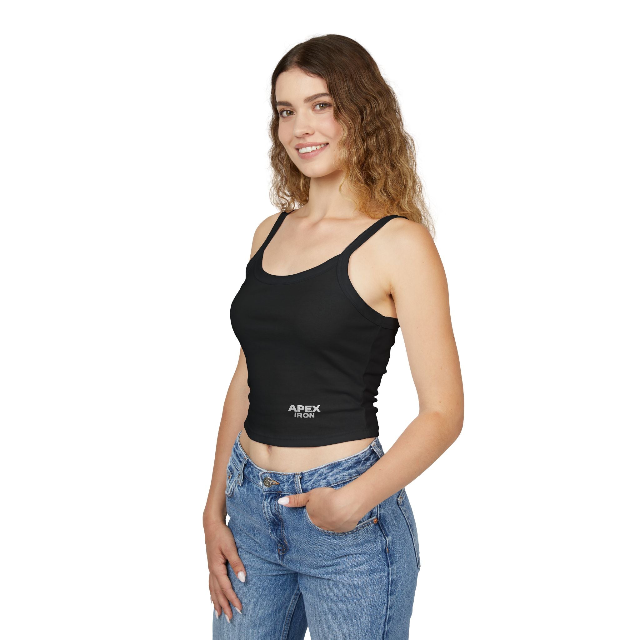 Apex Iron Crop Tank Top — Women's Fitness & Gym Spaghetti Strap Tank