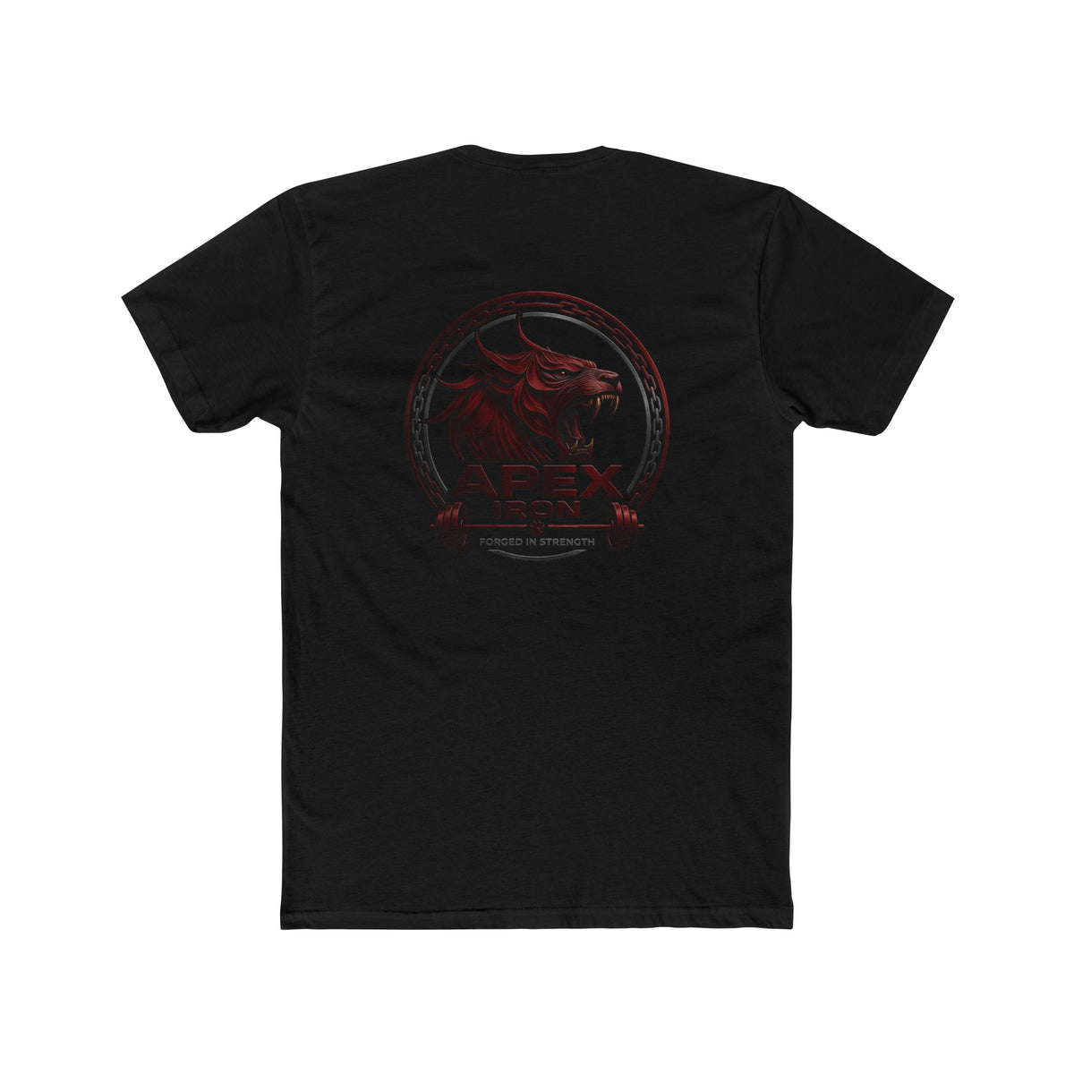 Apex Iron Gym Tee — Red Logo Strength T-Shirt