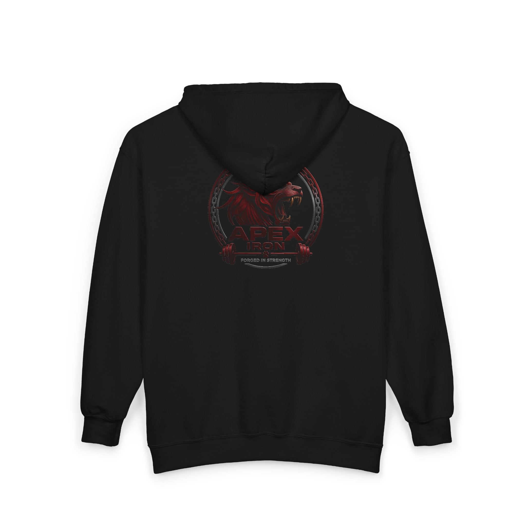 Apex Iron Gym Zip Hoodie — Bull Logo Weightlifting Full-Zip Sweatshirt