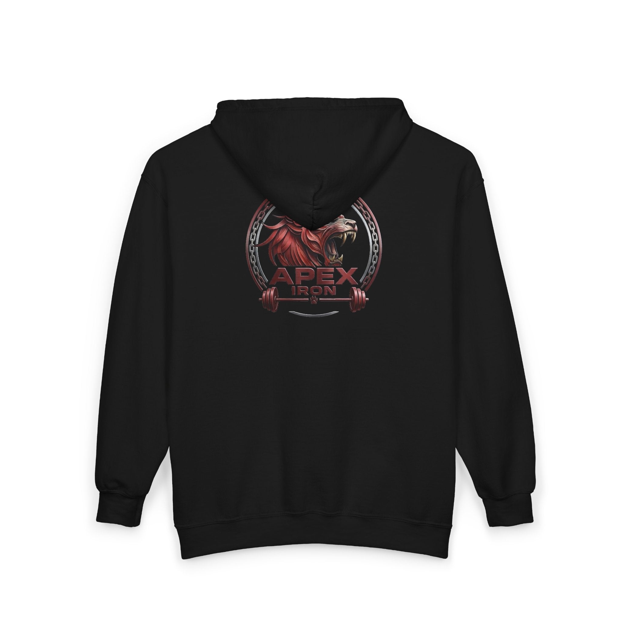 Apex Iron Gym Zip Hoodie — Bull Logo Weightlifting Full-Zip Sweatshirt
