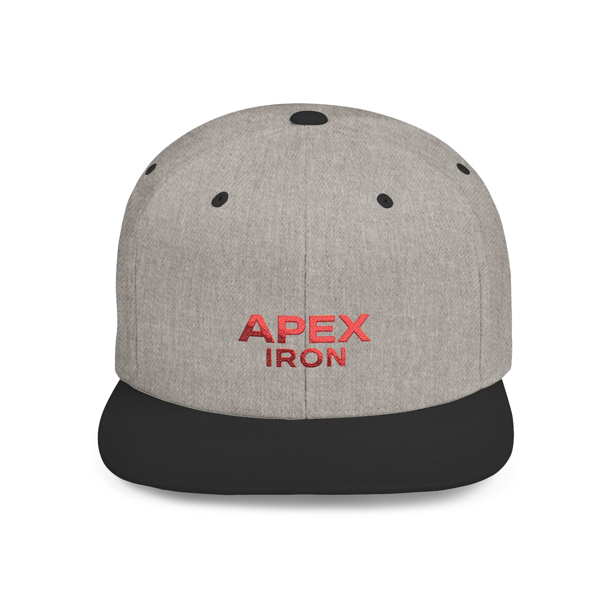 Flat Bill Snapback Hat — Apex Iron Embroidered Logo Snapback Cap