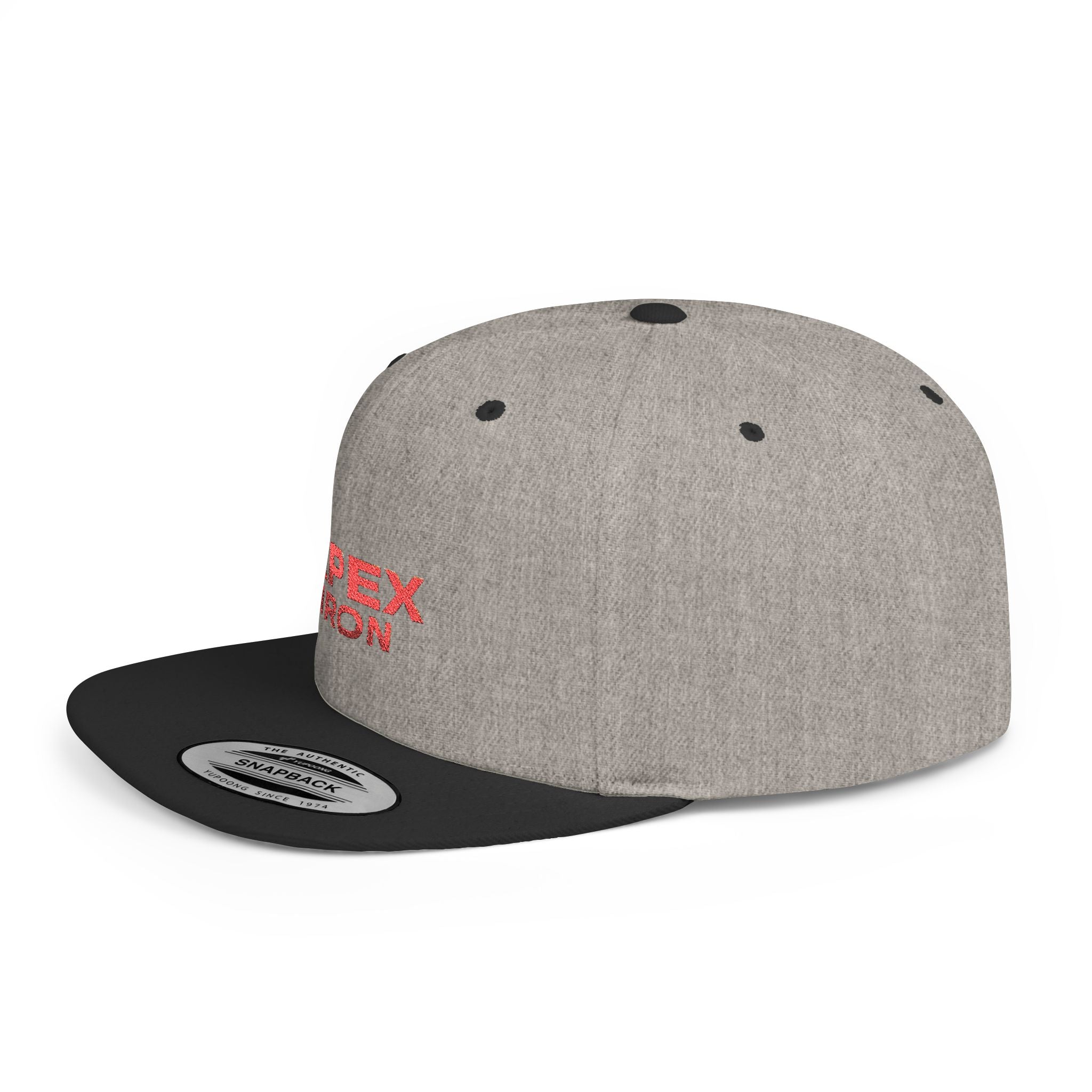 Flat Bill Snapback Hat — Apex Iron Embroidered Logo Snapback Cap