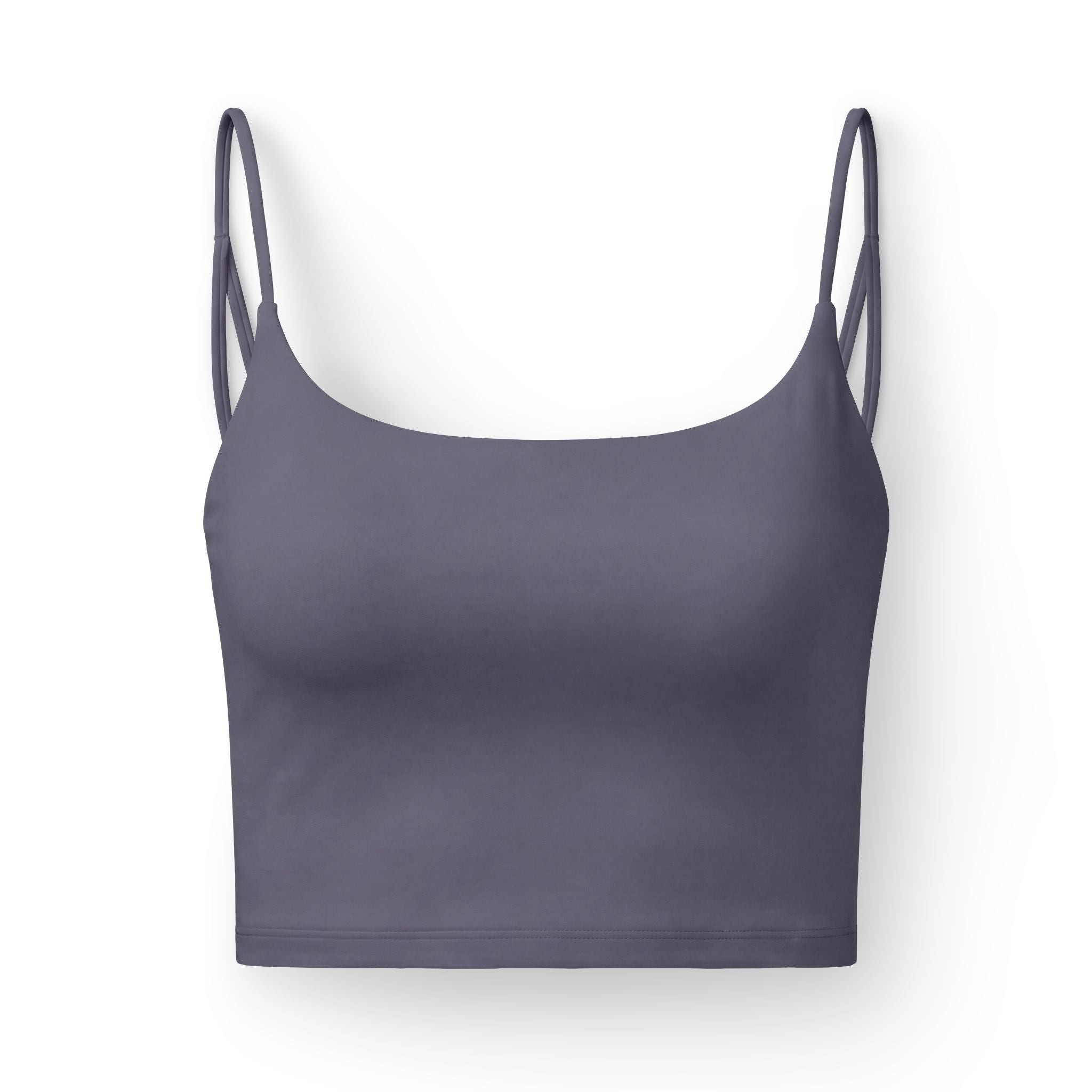 Women's Luxe Bra — Minimal Black Crop Bra with Small Angel Logo