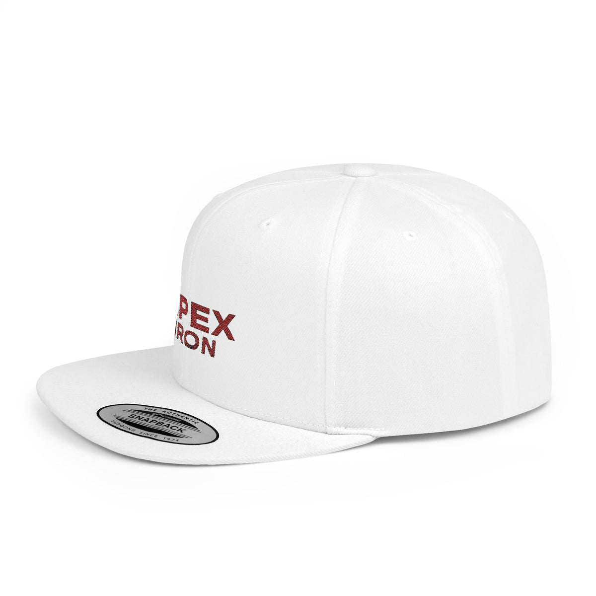 Flat Bill Snapback Hat — Apex Iron Embroidered Logo Snapback Cap