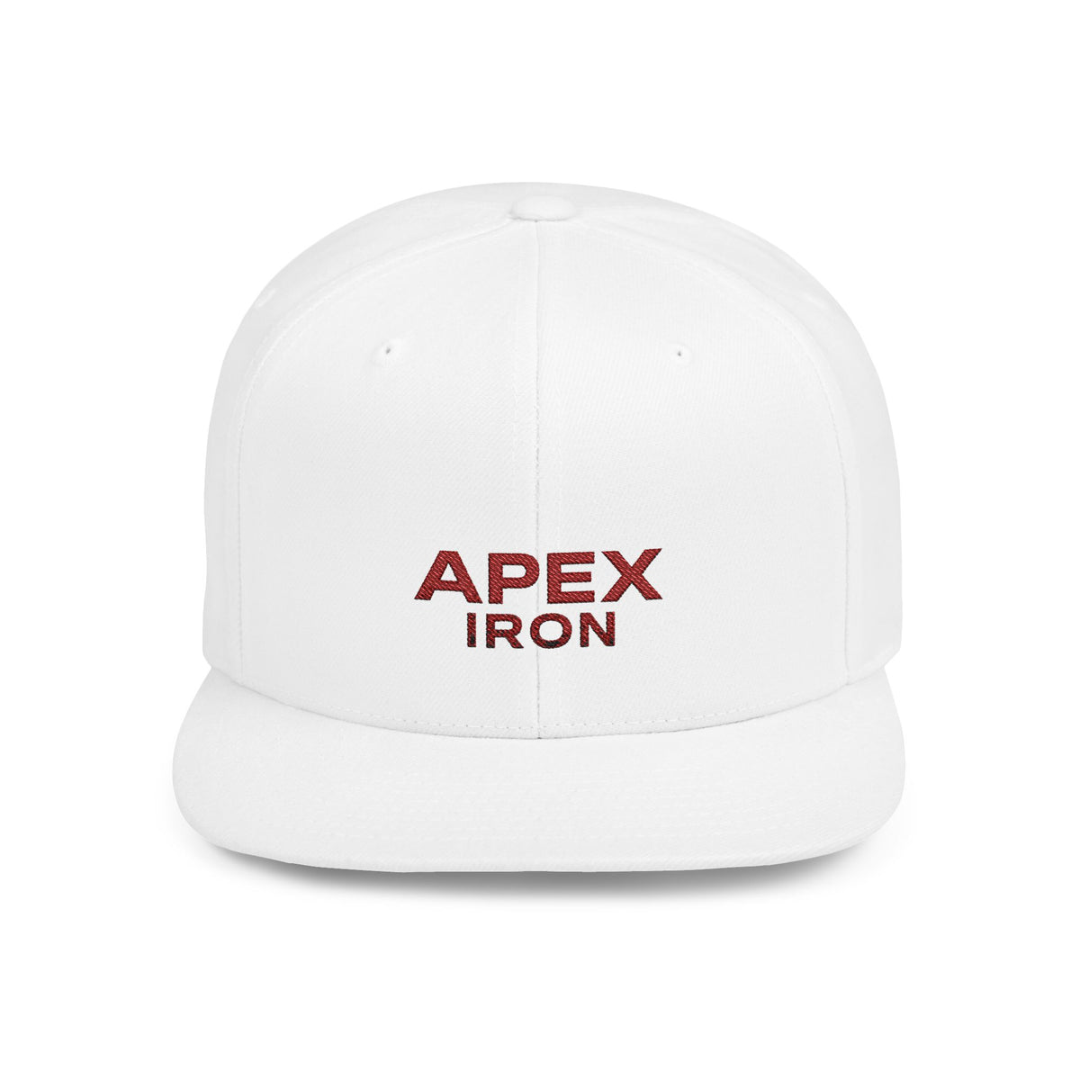 Flat Bill Snapback Hat — Apex Iron Embroidered Logo Snapback Cap