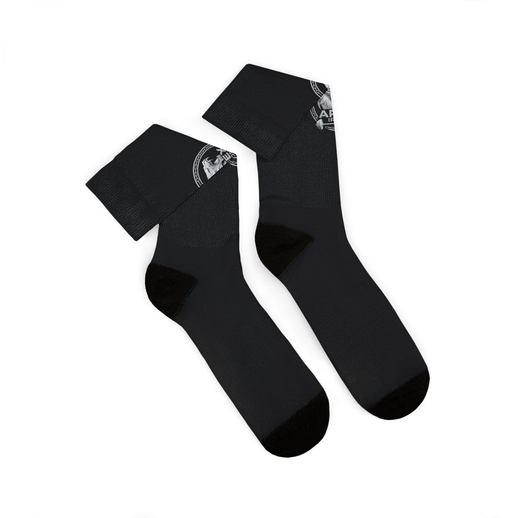 Black Sublimation Socks with White logo