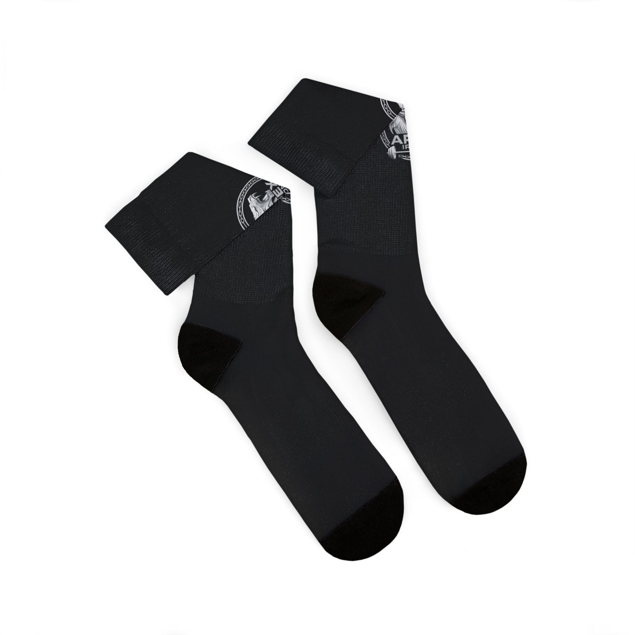 Black Sublimation Socks with White logo