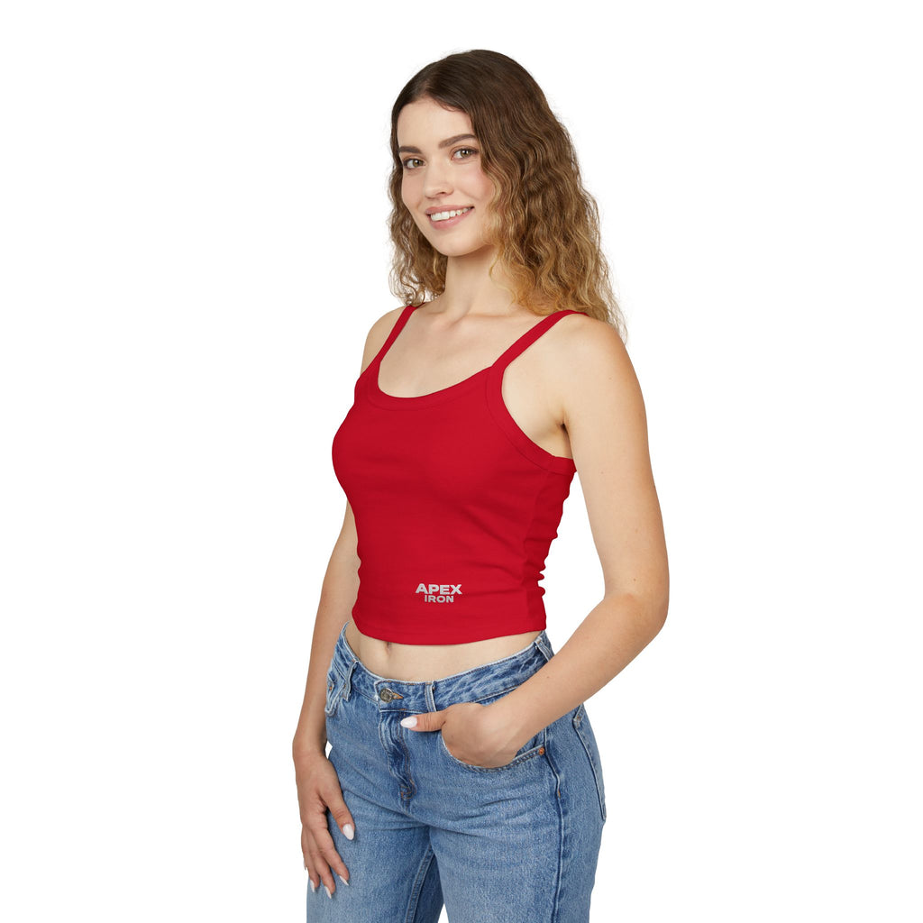 Apex Iron Crop Tank Top — Women's Fitness & Gym Spaghetti Strap Tank