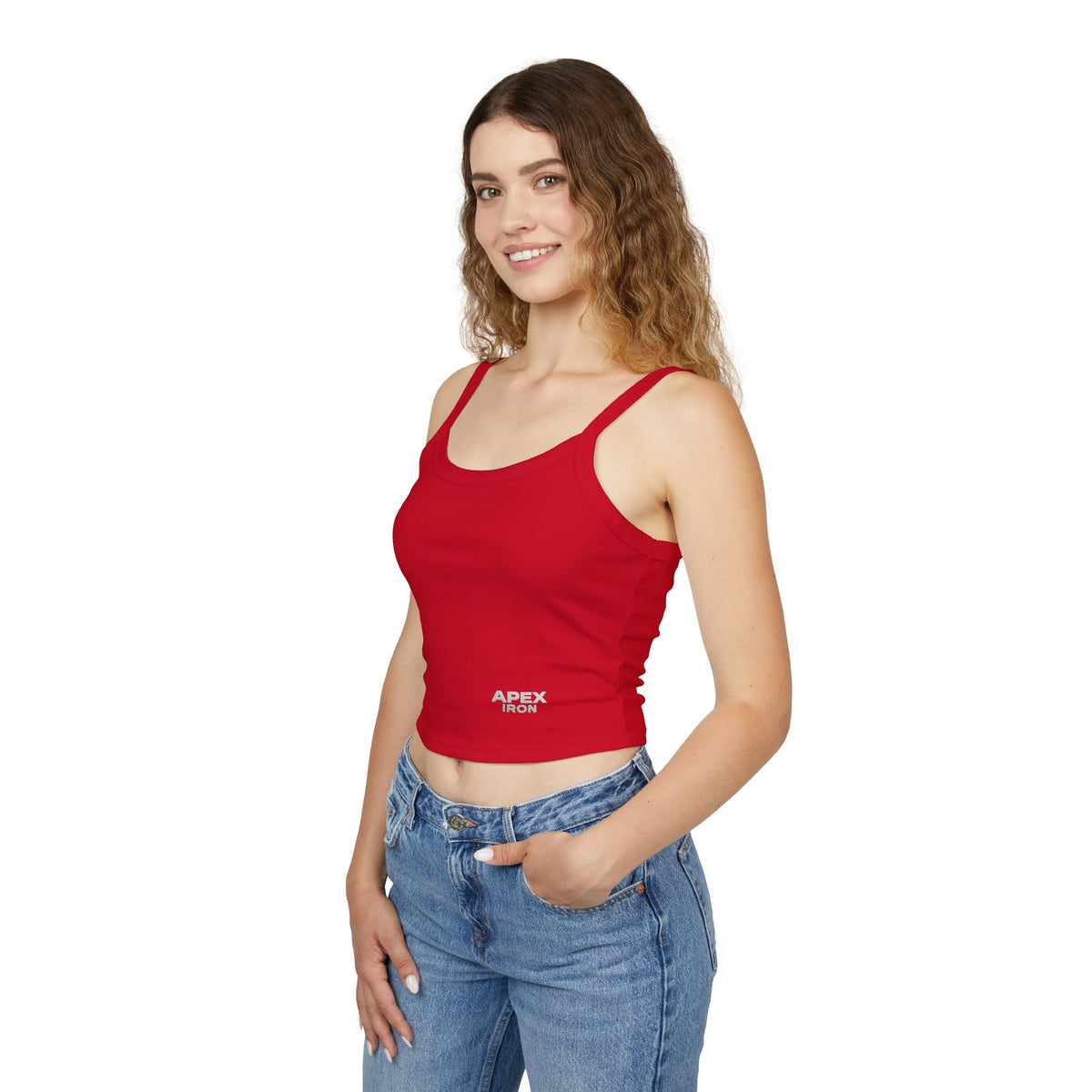 Apex Iron Crop Tank Top — Women's Fitness & Gym Spaghetti Strap Tank