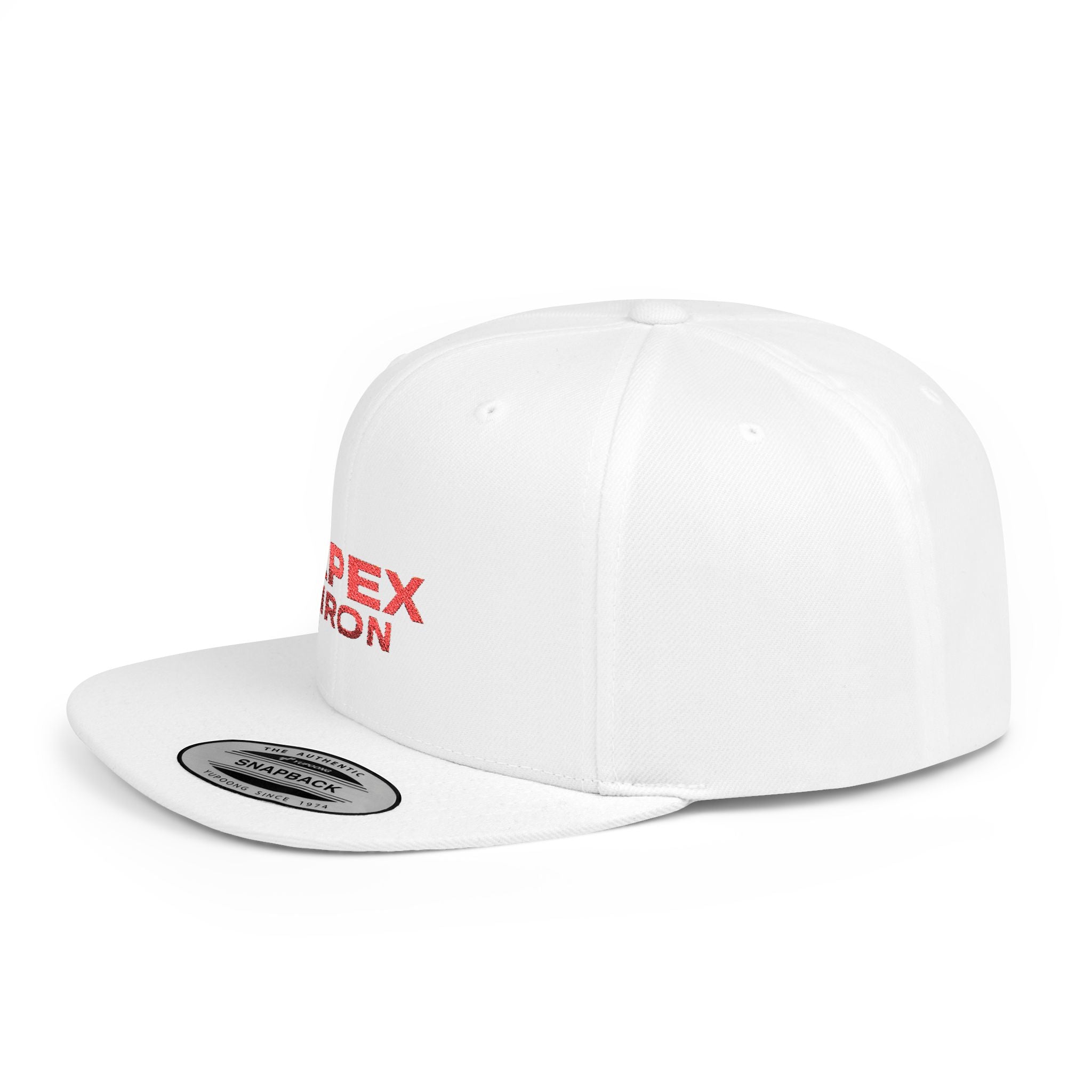 Flat Bill Snapback Hat — Apex Iron Embroidered Logo Snapback Cap