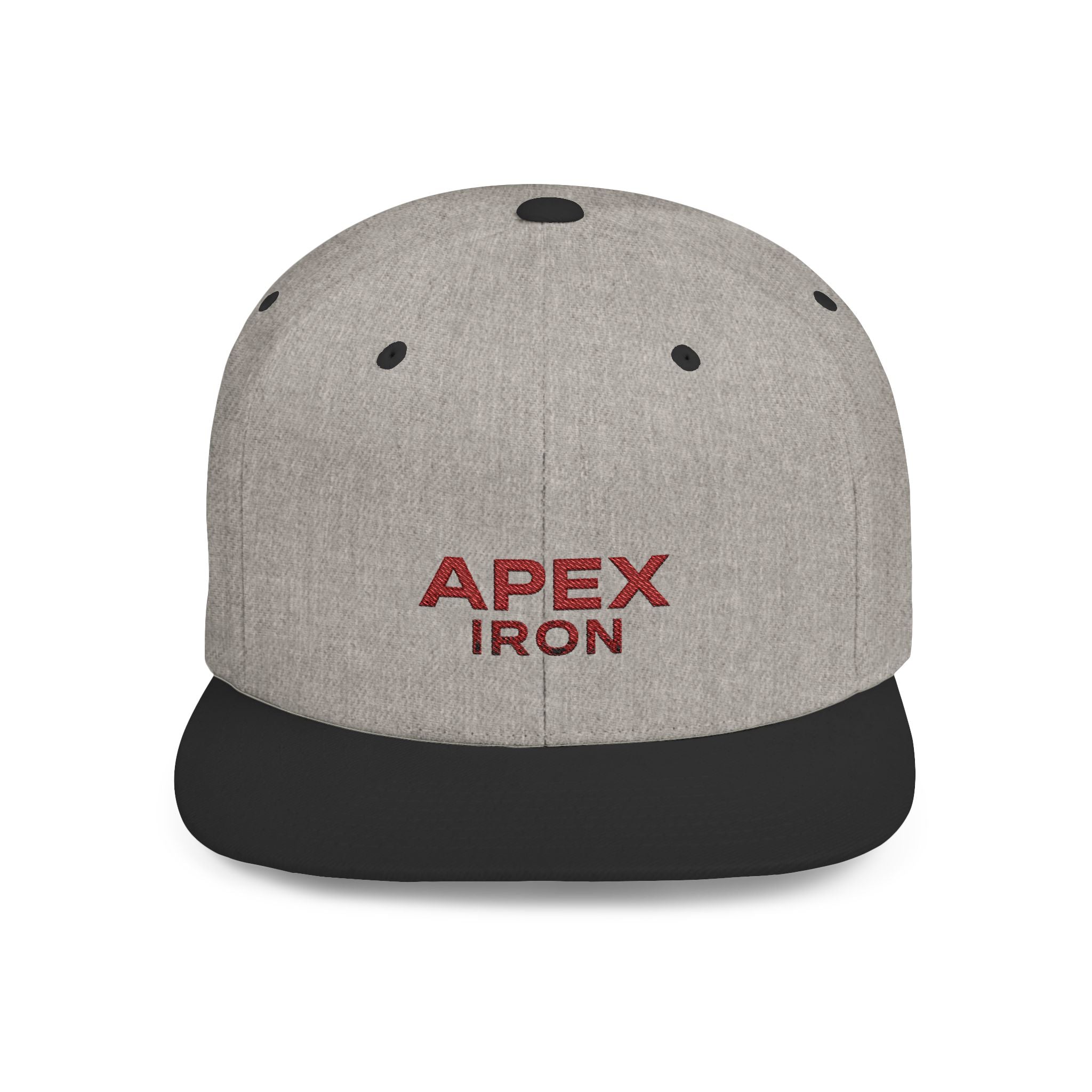 Flat Bill Snapback Hat — Apex Iron Embroidered Logo Snapback Cap