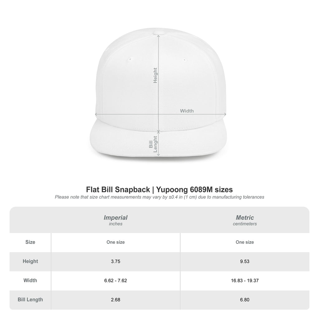 Flat Bill Snapback Hat — Apex Iron Embroidered Logo Snapback Cap
